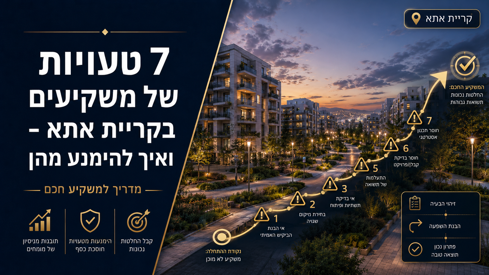 7 טעויות של משקיעים בקריית אתא - ואיך להימנע מהן