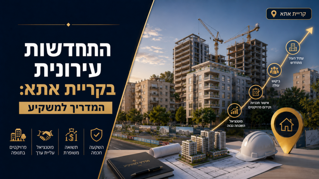 יש מספר אחד שמסביר את כל מה שקורה בקריית אתא: 194,000 תושבים. זה היעד שקבעה תכנית המתאר הכוללנית של העיר לשנת 2035 - כמעט שילוש של האוכלוסייה הנוכחית, ב-65,000 יחידות דיור. עיר שלמה שמתכננת להפוך לעיר אחרת לגמרי בתוך פחות מעשור.