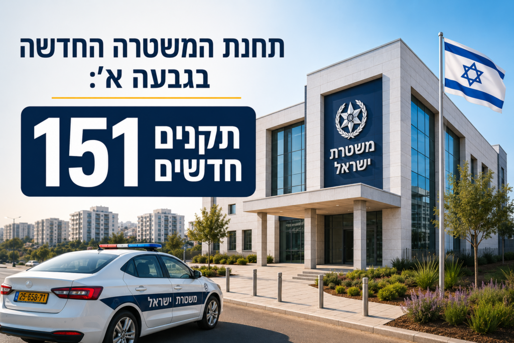 תחנת המשטרה החדשה בגבעה א': 151 תקנים חדשים