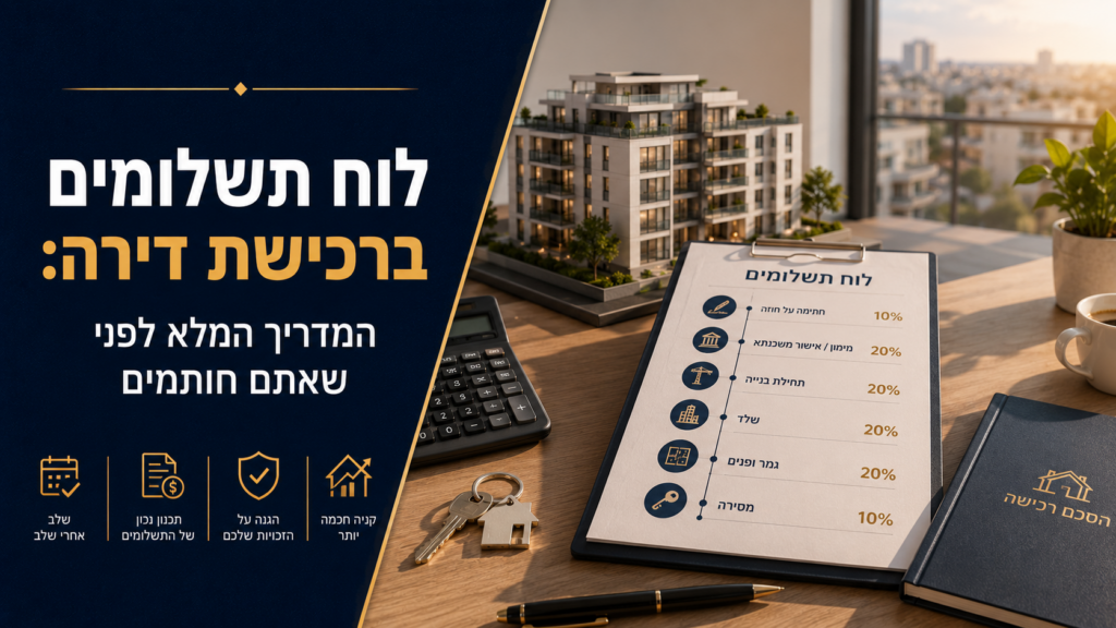 לוח תשלומים ברכישת דירה: המדריך המלא לפני שאתם חותמים