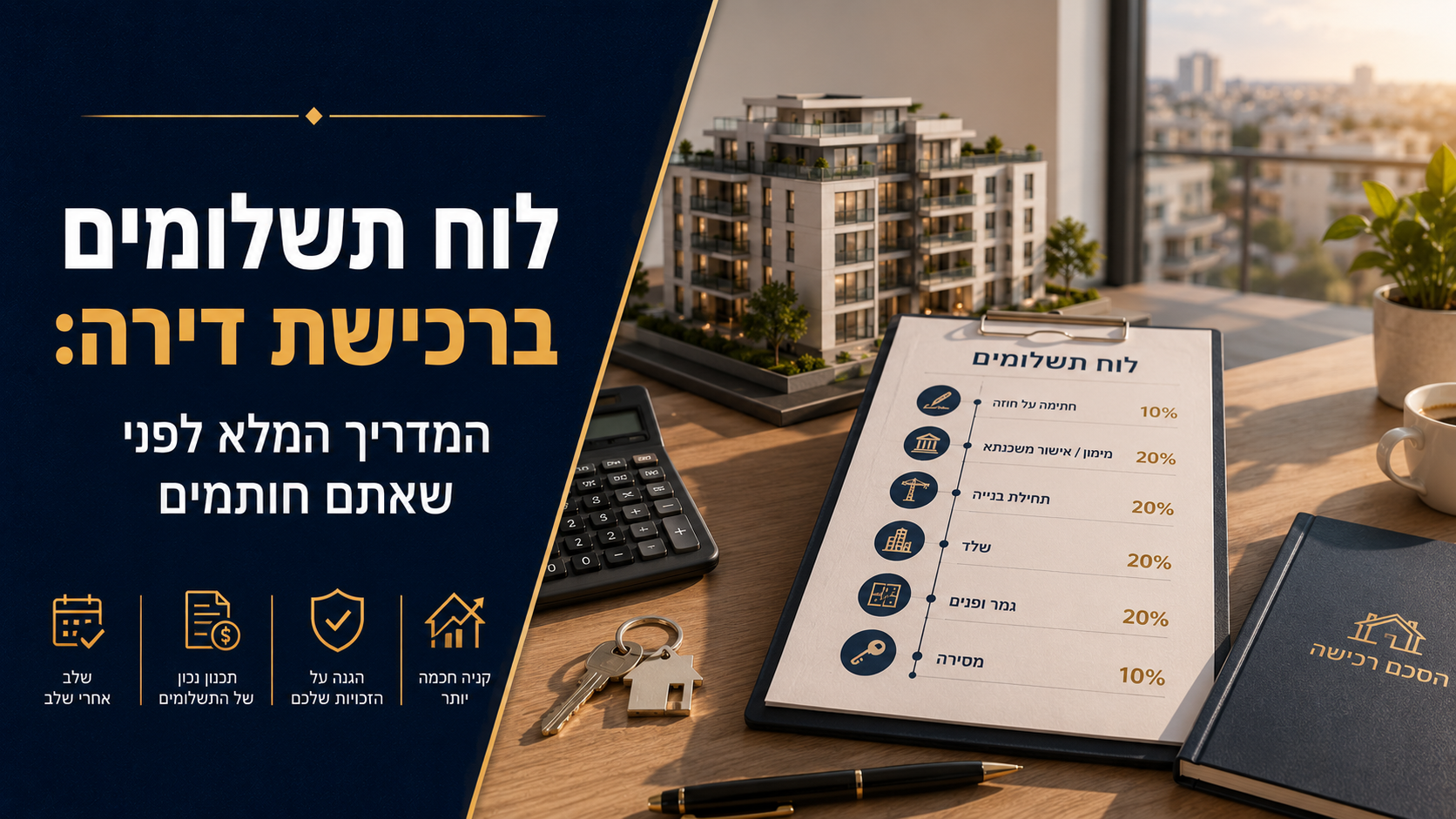 לוח תשלומים ברכישת דירה: המדריך המלא לפני שאתם חותמים