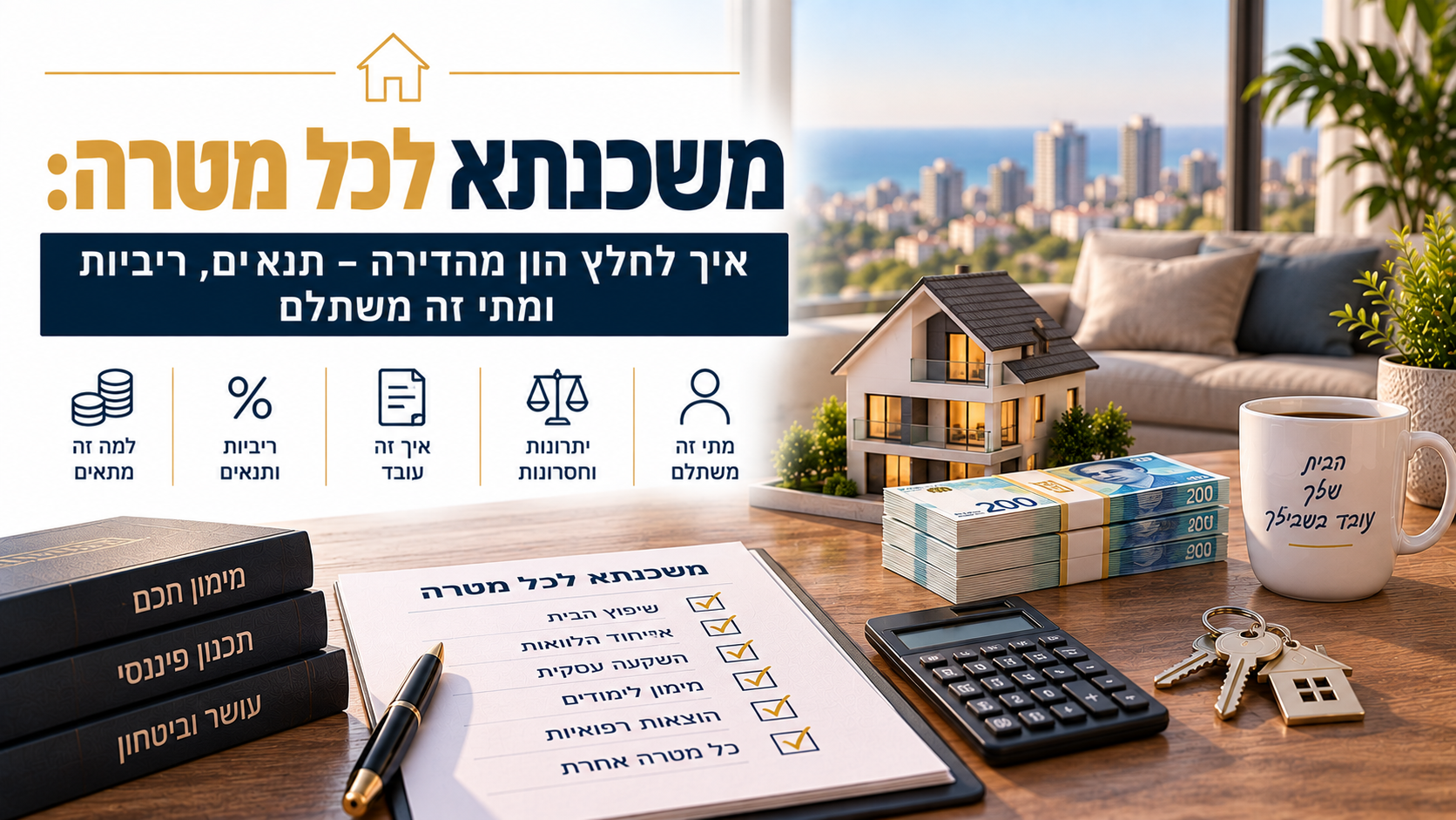 משכנתא לכל מטרה: איך לחלץ הון מהדירה – תנאים, ריביות ומתי זה משתלם