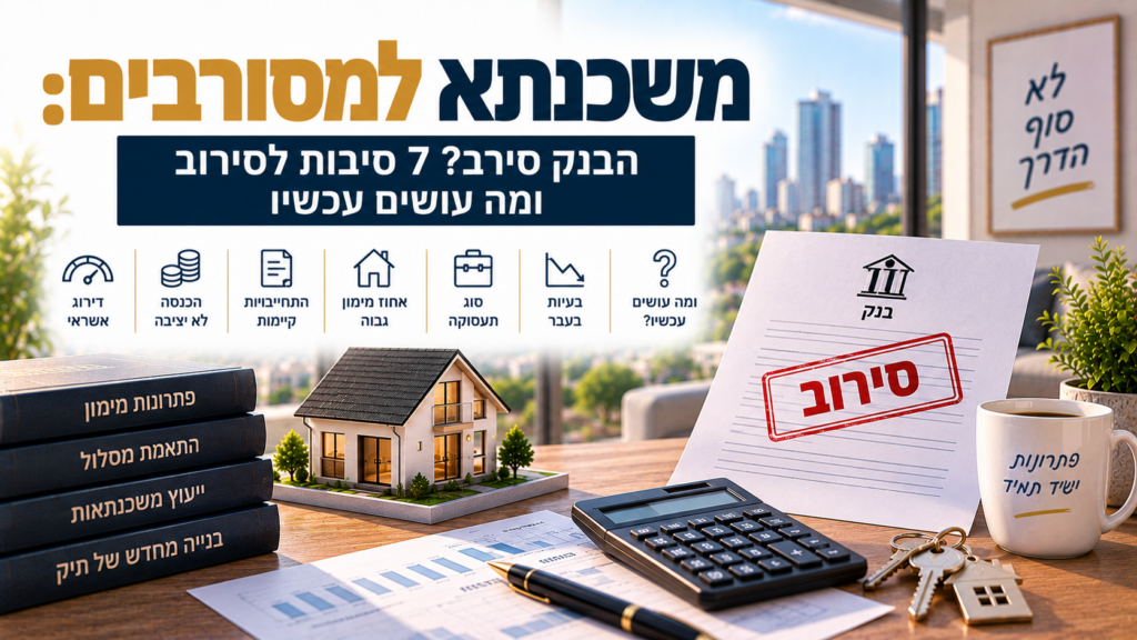 משכנתא למסורבים: הבנק סירב? 7 סיבות לסירוב ומה עושים עכשיו