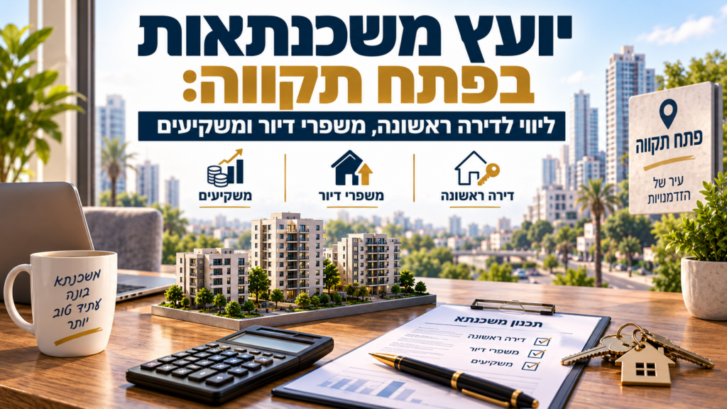 יועץ משכנתאות בפתח תקווה: ליווי לדירה ראשונה, משפרי דיור ומשקיעים