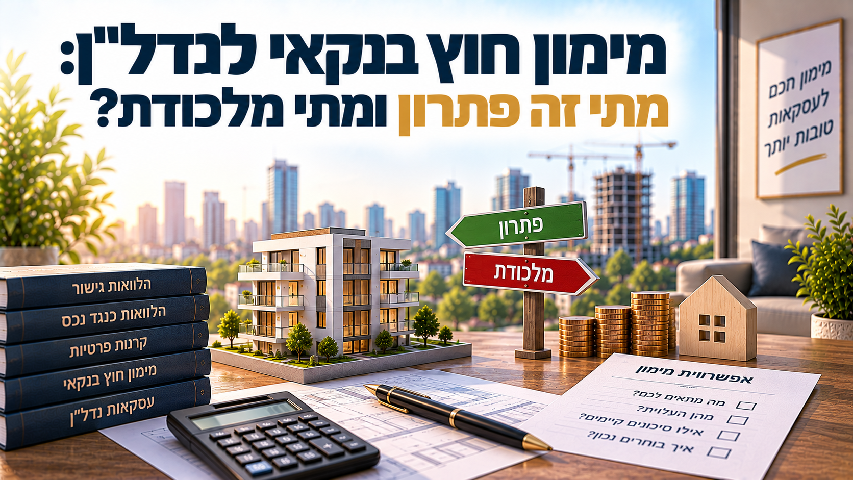 מימון חוץ בנקאי לנדל"ן: מתי זה פתרון ומתי מלכודת